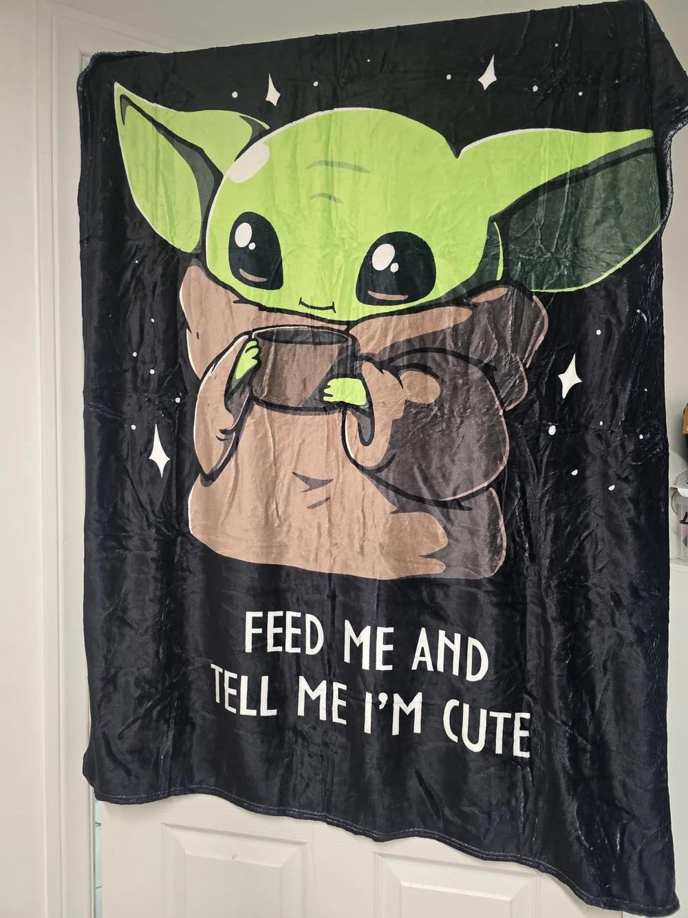 Baby Yoda  Blanket - Black Background 50x40